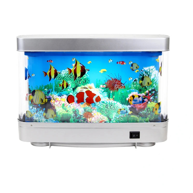 Artificial Tropical Fish Tank Lamps Aquarium Decorative Night Light Virtual Ocean Dynamic LED Table Lamp Cute Room Decor Gift Leedoar