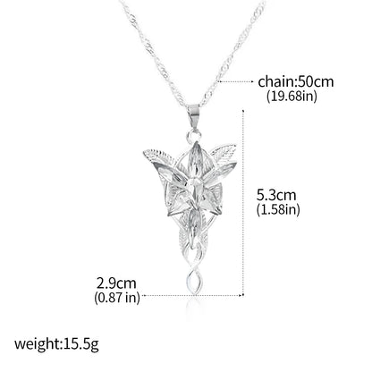 Arwen Evenstar Movie Necklace Silver Color Crystal Pendant Necklaces for Women Girl Party Jewelry Gift Jewelry Leedoar
