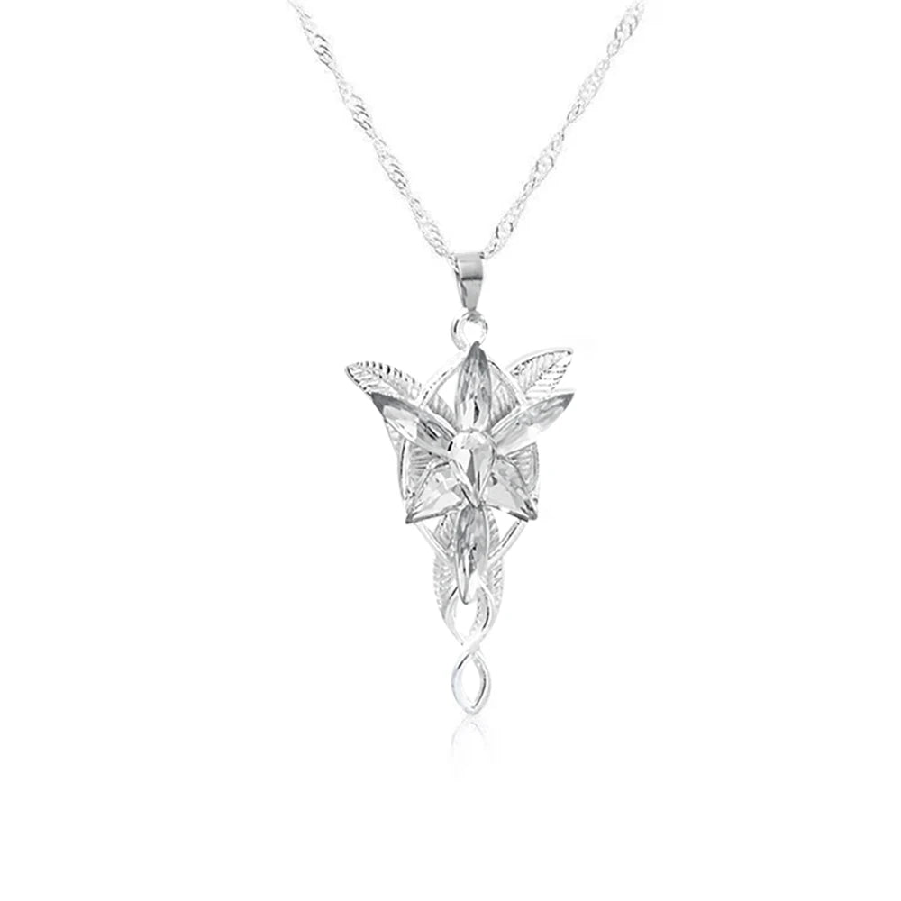 Arwen Evenstar Movie Necklace Silver Color Crystal Pendant Necklaces for Women Girl Party Jewelry Gift Jewelry Leedoar