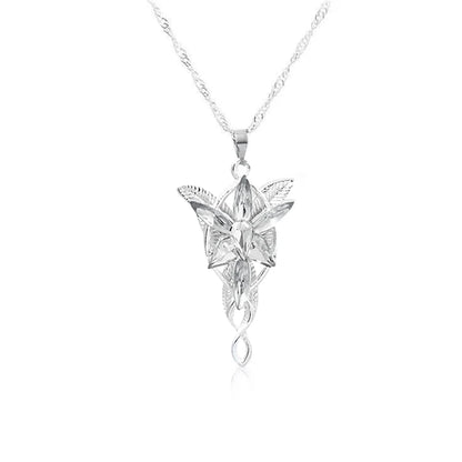 Arwen Evenstar Movie Necklace Silver Color Crystal Pendant Necklaces for Women Girl Party Jewelry Gift Jewelry Leedoar