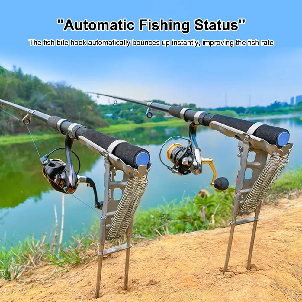 Automatic Fishing Rod Holder Stainless Steel Fishing Rack Tool Adjustable Spring Fishing Bracket Fishing Support Accessories Leedoar