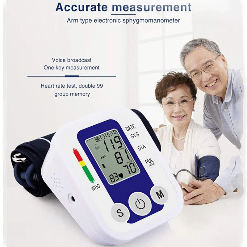 Automatic Tonometer Arm Blood Pressure Monitor Pressure Sensor Monitor BP Equipment Digital Tensiometer LED Display Arm Cuff Leedoar