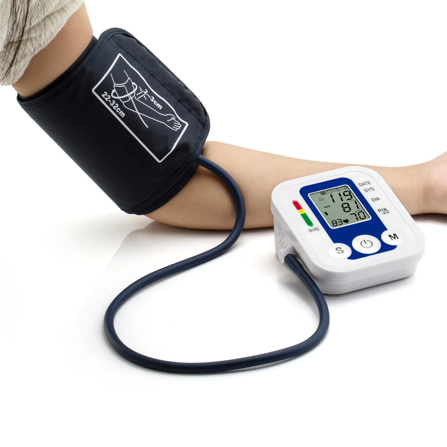 Automatic Tonometer Arm Blood Pressure Monitor Pressure Sensor Monitor BP Equipment Digital Tensiometer LED Display Arm Cuff Leedoar