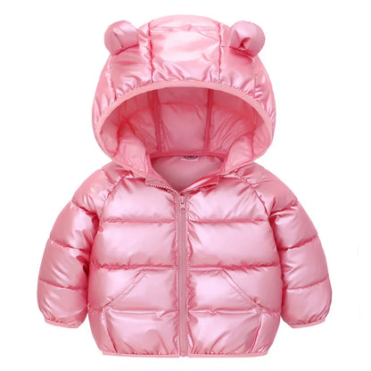 Autumn Winter Baby Girls Boys Jacket Cute Ears Hooded Children Windproof Padded Coat Toddler Long Sleeve Clothing 2 to 6 Years Leedoar