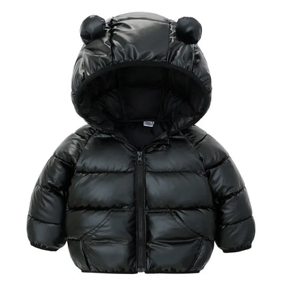 Autumn Winter Baby Girls Boys Jacket Cute Ears Hooded Children Windproof Padded Coat Toddler Long Sleeve Clothing 2 to 6 Years Leedoar