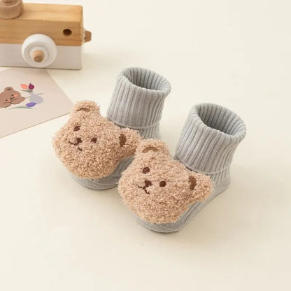 Autumn and Winter Fashion Simple and Lovely with Velvet Thickened Soft Soles Non-slip 0-2 Years Old Boys and Girls Toddler Shoes Leedoar