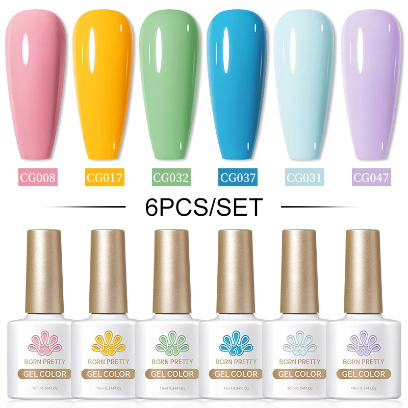 BORN PRETTY - Juego de 6 esmaltes de gel magnéticos Sea Blue Cat de 10 ml, efecto Snowlight plateado brillante, semipermanentes, gel UV remojo 