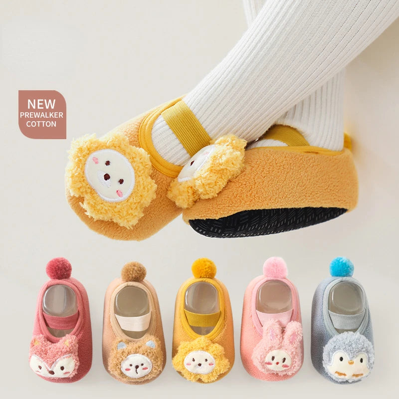 Baby Anti-slip Socks Newborn Warm Crib Floor Shoes with Rubber Sole for Children Boy Toddler Foot Girl Infant Cute Kids Slippers Leedoar