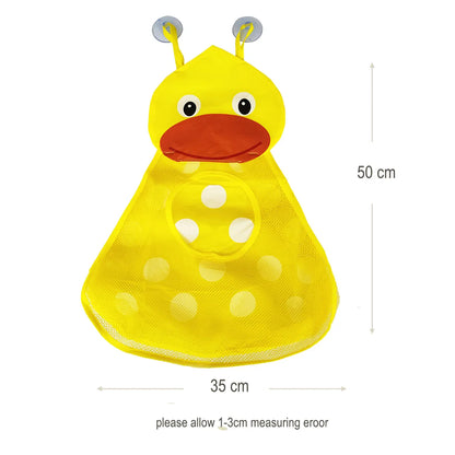 Baby Bath Mesh Net Bag Shower Holder Toys Organizer Large Toy Storage Bags Strong Suction Cups Baby Bath Toys Bathroom Baskets Leedoar