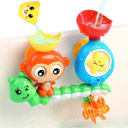 Baby Bath Toy Wall Sunction Cup Track Water Games Children Bathroom Monkey Caterpilla Bath Shower Toy for Kids Birthday Gifts Leedoar