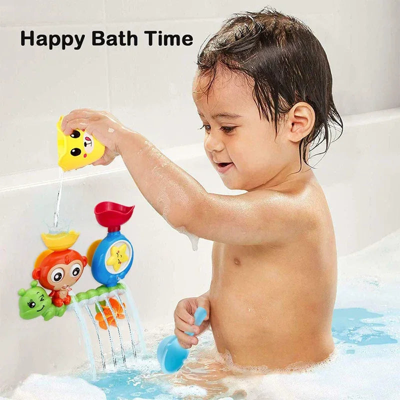 Baby Bath Toy Wall Sunction Cup Track Water Games Children Bathroom Monkey Caterpilla Bath Shower Toy for Kids Birthday Gifts Leedoar