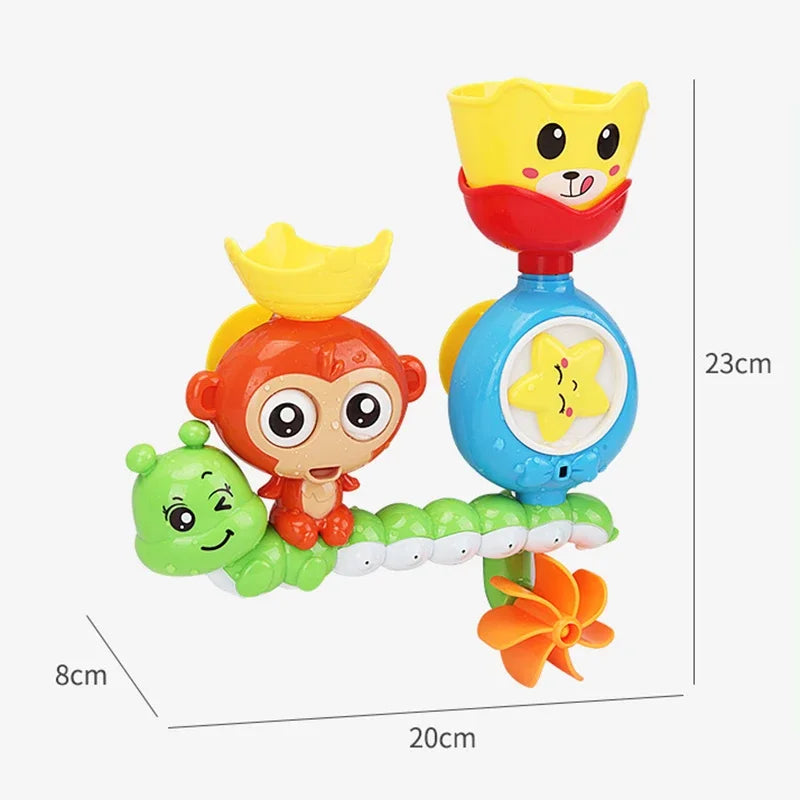 Baby Bath Toy Wall Sunction Cup Track Water Games Children Bathroom Monkey Caterpilla Bath Shower Toy for Kids Birthday Gifts Leedoar