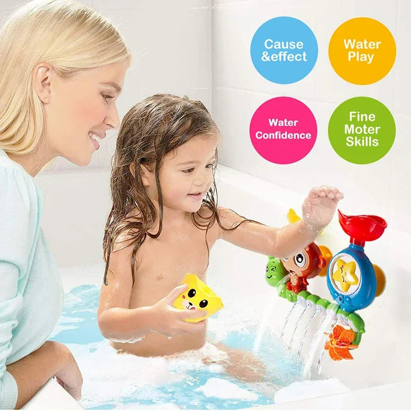 Baby Bath Toy Wall Sunction Cup Track Water Games Children Bathroom Monkey Caterpilla Bath Shower Toy for Kids Birthday Gifts Leedoar