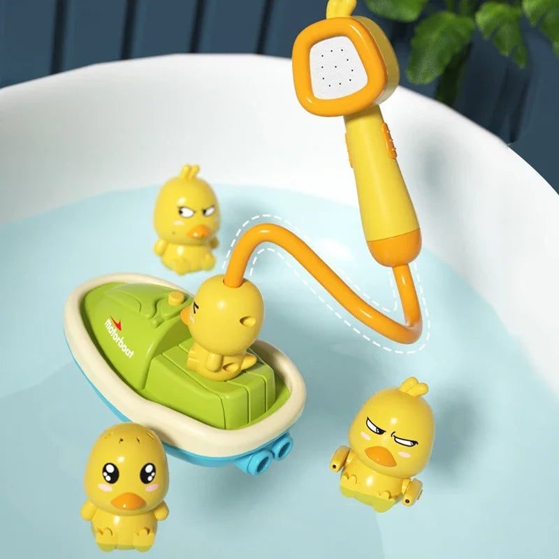 Baby Bath Toys Children Electric Playing Water Little Yellow Duck Shower Newborn Baby Water Spray Toys Boys and Girls Leedoar