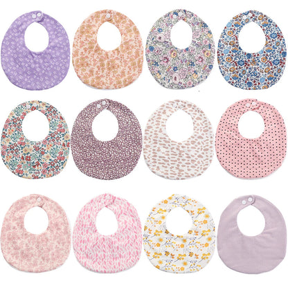 Baby Bibs Infant Double sided Cotton Bib Newborn Retro Print Feeding Saliva Towel Bandana Burp Cloth For Boy Girl Soft Drool Bib