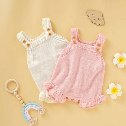 Baby Bodysuits Sleeveless Knit Newborn Boy Girl Pure Onesie Jumpsuits One Piece 0-18m Infant Unisex Clothes Toddler Kids Outfits Leedoar