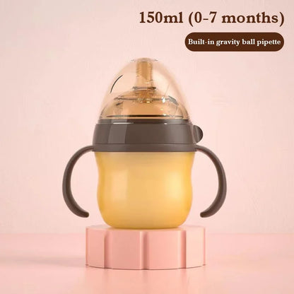 Baby Bottle with Silicone Handle Baby Bottle Photography Accessories 0-36 months 150ml 240ml Baby Boys and Girls Leedoar