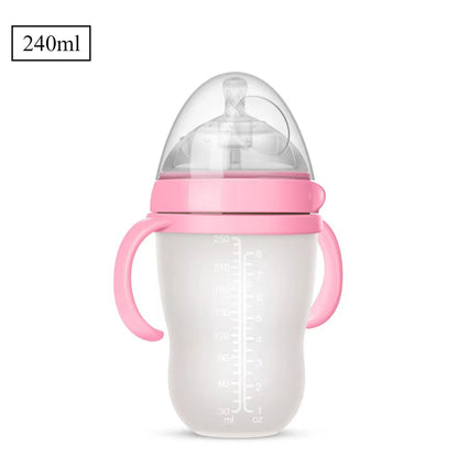 Baby Bottle with Silicone Handle Baby Bottle Photography Accessories 0-36 months 150ml 240ml Baby Boys and Girls Leedoar