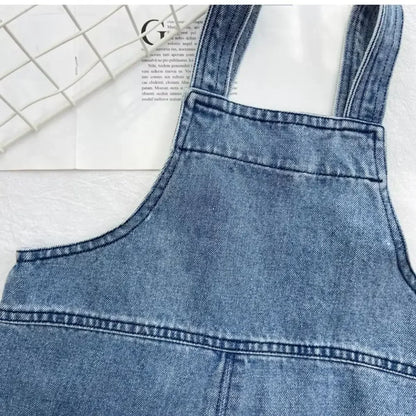 Baby Boy Solid Denim Overalls Children Jean Bib Pants Infant Jumpsuit Children's Clothing Kids Overalls New Autumn Girls Outfits Leedoar