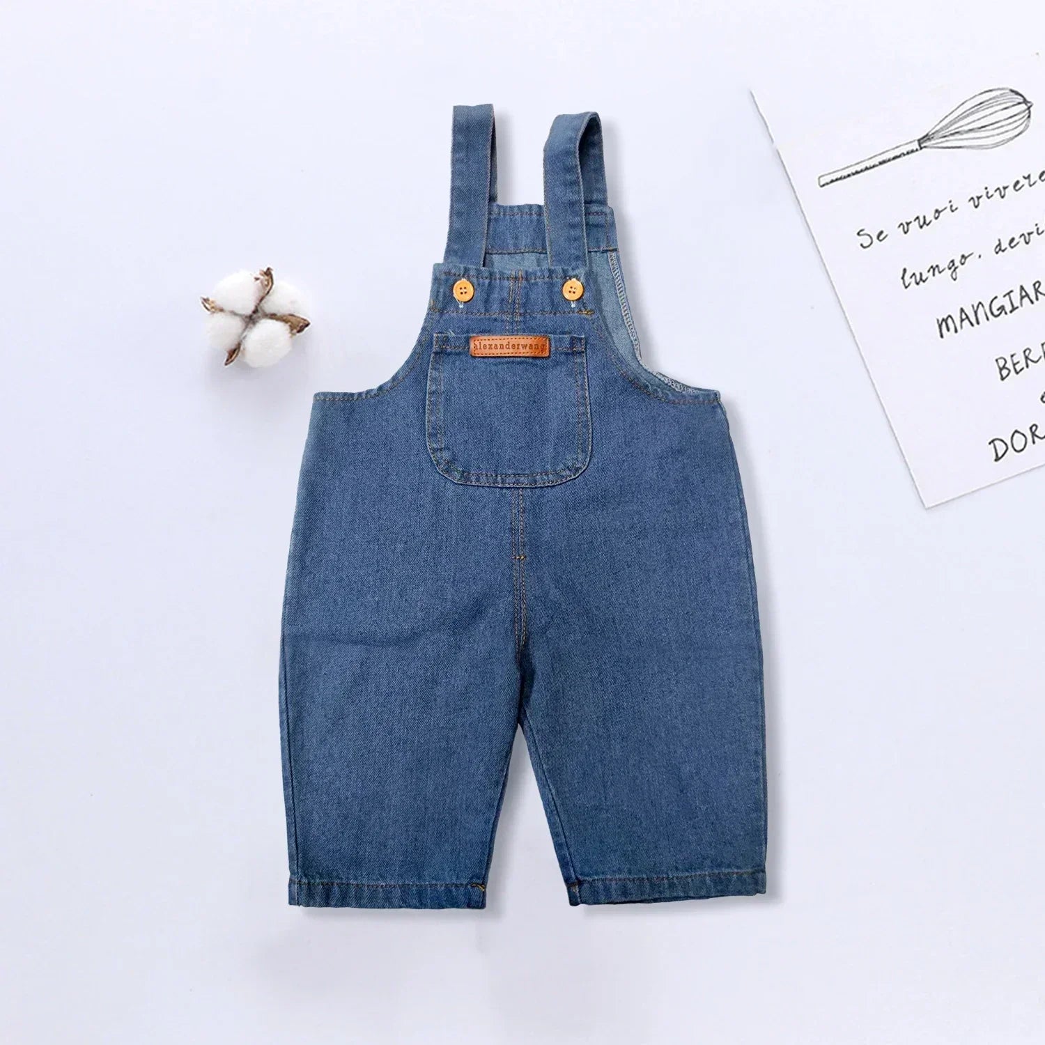 Baby Boy Solid Denim Overalls Children Jean Bib Pants Infant Jumpsuit Children's Clothing Kids Overalls New Autumn Girls Outfits Leedoar