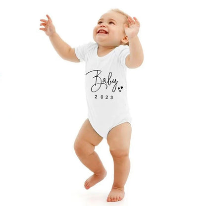 Baby Boys Girls Romper Cotton Short Sleeve Letter Print I Love Mom & Dad Jumpsuit Infant Clothing Newborn Costume Baby Clothes Leedoar