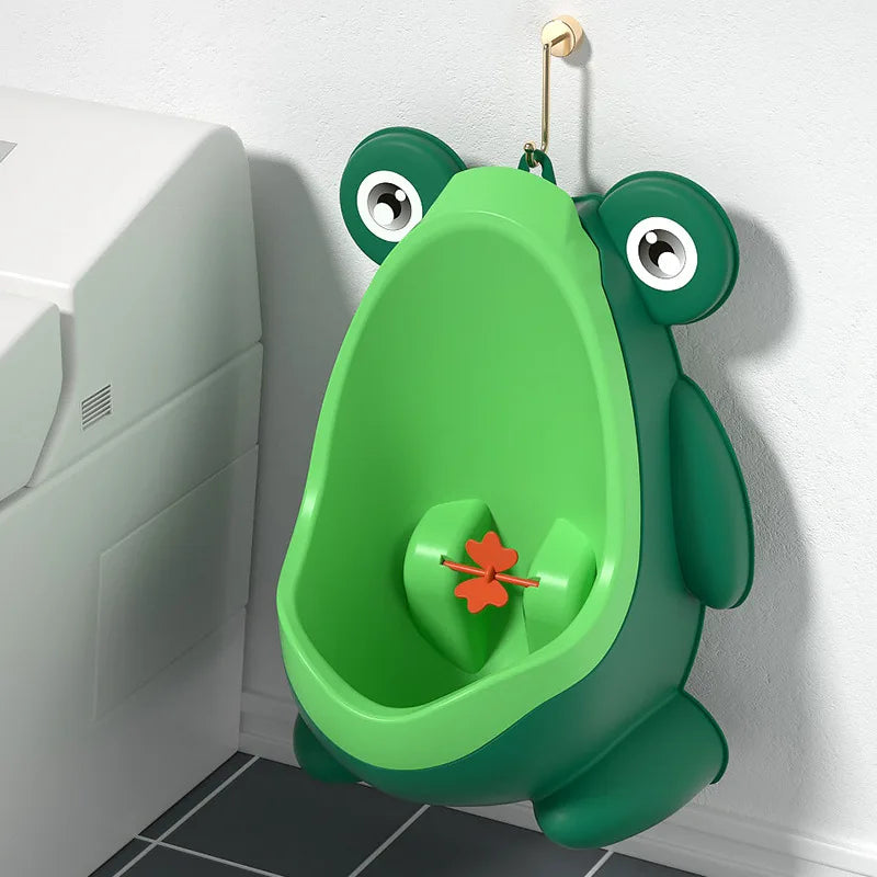 Baby Boys Standing Potty Cartoon Frog Shape Wall-Mounted Urinals Toilet Training Stand Vertical Urinal Potty Pee Infant Toddler Leedoar