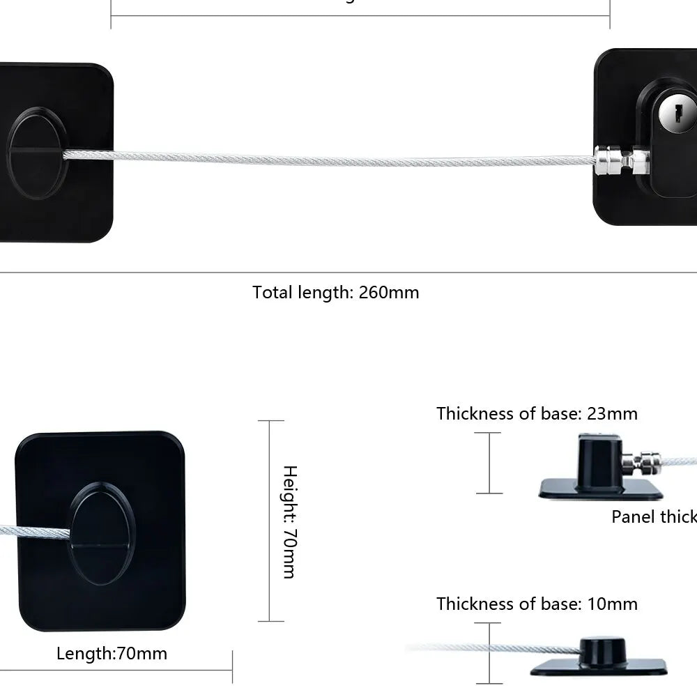 Baby Child Safety Lock Window Refrigerator Opening Security Cable Door Lock For Kids Safety Protector Protection Child Safety Leedoar