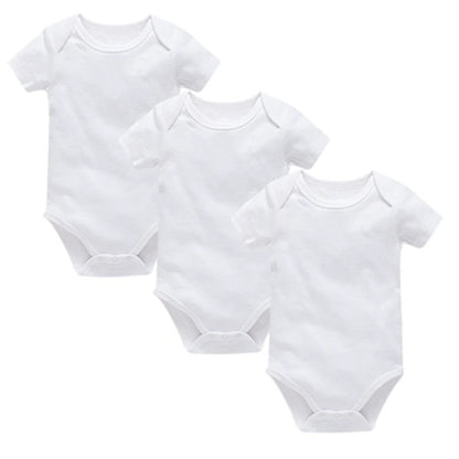 Baby Clothes 100% Cotton Girls Rompers Summer Short Sleeve White Baby Boys Bodysuit Newborn Clothing 3 5 Pcs/Set Infant Pajamas Leedoar