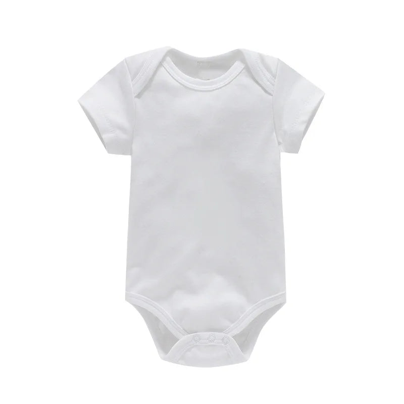 Baby Clothes 100% Cotton Girls Rompers Summer Short Sleeve White Baby Boys Bodysuit Newborn Clothing 3 5 Pcs/Set Infant Pajamas Leedoar