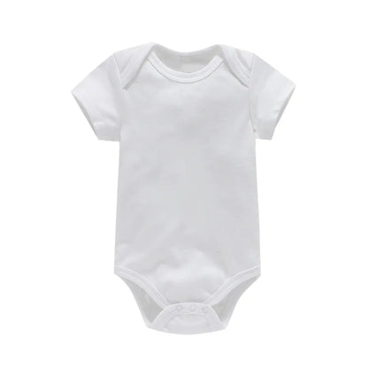 Baby Clothes 100% Cotton Girls Rompers Summer Short Sleeve White Baby Boys Bodysuit Newborn Clothing 3 5 Pcs/Set Infant Pajamas Leedoar