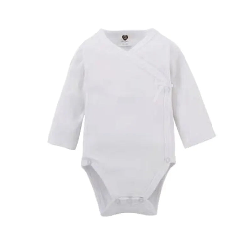 Baby Clothes Romper Baby Boys Clothes Girl Clothes Kids Long Sleeve 100% Cotton Overall White Baby Newborn Overalls Side Opening Leedoar