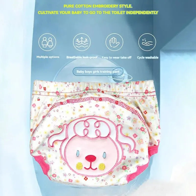 Baby Cotton Learning Pants Diaper Diaper Waterproof Training Pants Breathable Baby Washable Cartoon Training Pants Leedoar