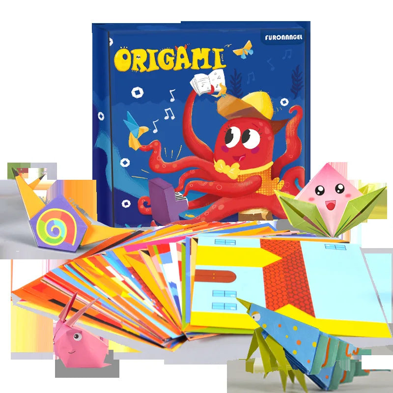 Baby Craft Toys Cartoon Animal Origami Paper Cutting Book Kids Paper Cut Puzzle Early Learning Educational Toys Gifts Leedoar