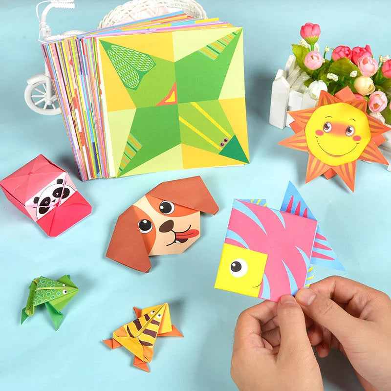 Baby Craft Toys Cartoon Animal Origami Paper Cutting Book Kids Paper Cut Puzzle Early Learning Educational Toys Gifts Leedoar