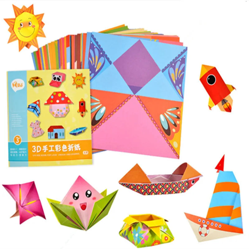 Baby Craft Toys Cartoon Animal Origami Paper Cutting Book Kids Paper Cut Puzzle Early Learning Educational Toys Gifts Leedoar