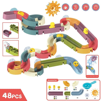 Bebê DIY Montagem Pista Deslizante Ventosa Brinquedos Banheira Brinquedos Bebê Banheiro Banheira Chuveiro Conjunto de Brinquedos Pato Brinquedos Aquáticos para Crianças 