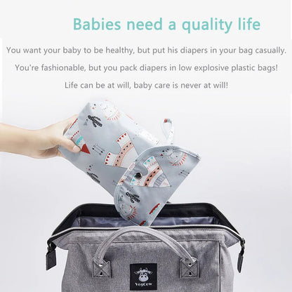 Baby Diaper Bag Organizer Reusable Waterproof Wet/Dry Cloth Bag Mummy Storage Nappy Bag For Disposable Carrying Diaper Clothing Leedoar