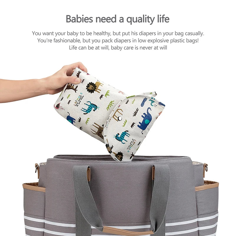 Baby Diapers Storage Bag Baby Diaper Bag Travel Portable Bag Baby Car Cute Pattern Large-Capacity Storage Hanging Bags Portable Leedoar