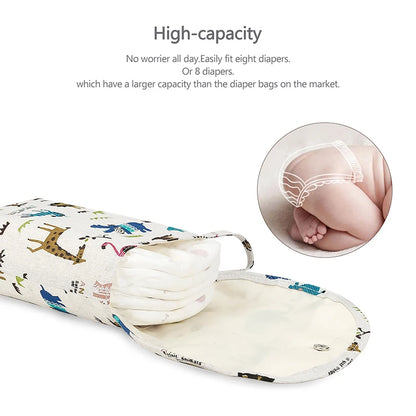 Baby Diapers Storage Bag Baby Diaper Bag Travel Portable Bag Baby Car Cute Pattern Large-Capacity Storage Hanging Bags Portable Leedoar