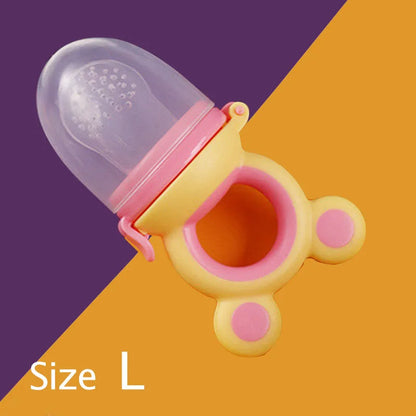 Baby Feeder Silicone Fresh Food Nibbler Kids Boy Girl Bear Ear Fruit Feeding Safe Infant Baby Supplies Nipple Soother Bottles Leedoar