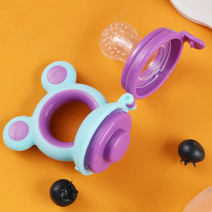 Baby Feeder Silicone Fresh Food Nibbler Kids Boy Girl Bear Ear Fruit Feeding Safe Infant Baby Supplies Nipple Soother Bottles Leedoar