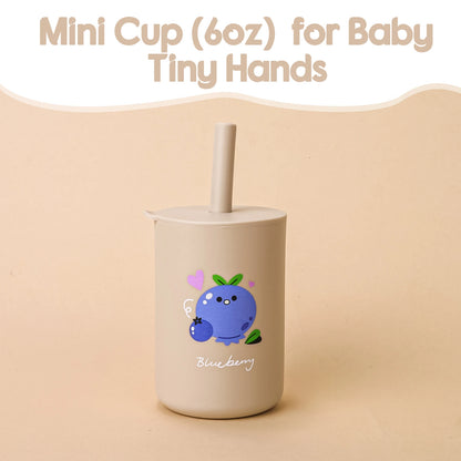 Baby Feeding Drinkware Straw Cup Baby Cartoon Learning Feeding Cup Food Grade Silicone Toddler Water Bottle Tableware BPA Free Leedoar