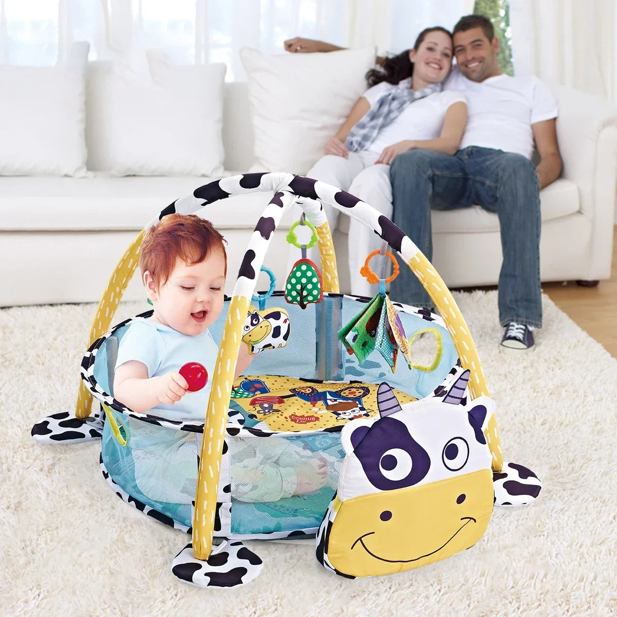 Baby Fitness Frame Crawling Blanket Play Mat Fence Crawling Mat With Cloth Book Infant Rug Enlightenment Toys Game Mat Gift Leedoar