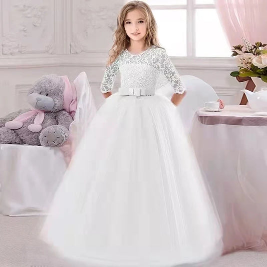 Baby Girl Princess Dress for Party Ball Gown Wedding White Dresses Kids Christmas Bridesmaid Costume Leedoar