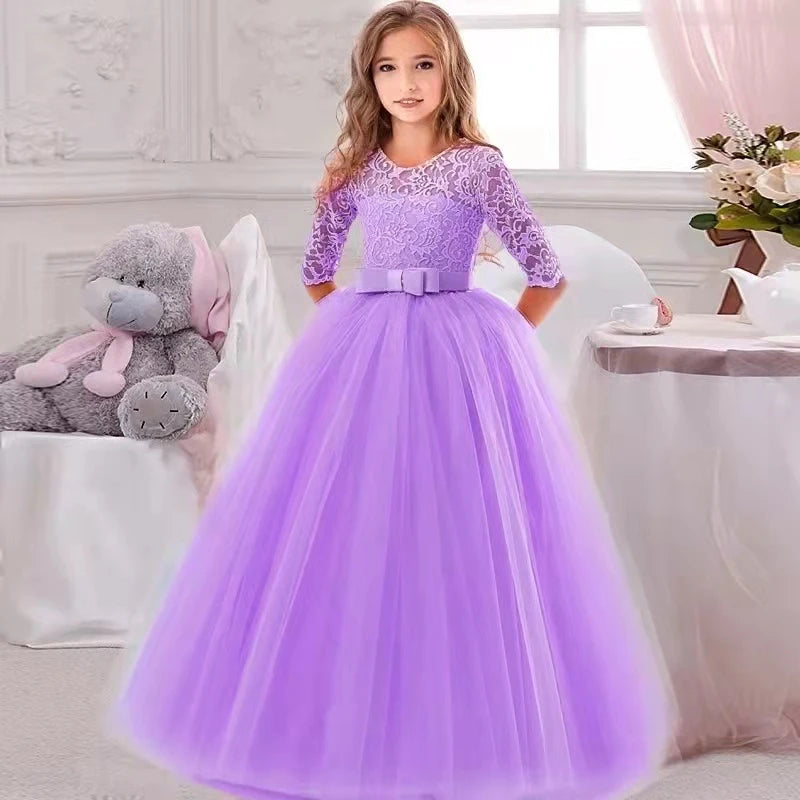 Baby Girl Princess Dress for Party Ball Gown Wedding White Dresses Kids Christmas Bridesmaid Costume Leedoar