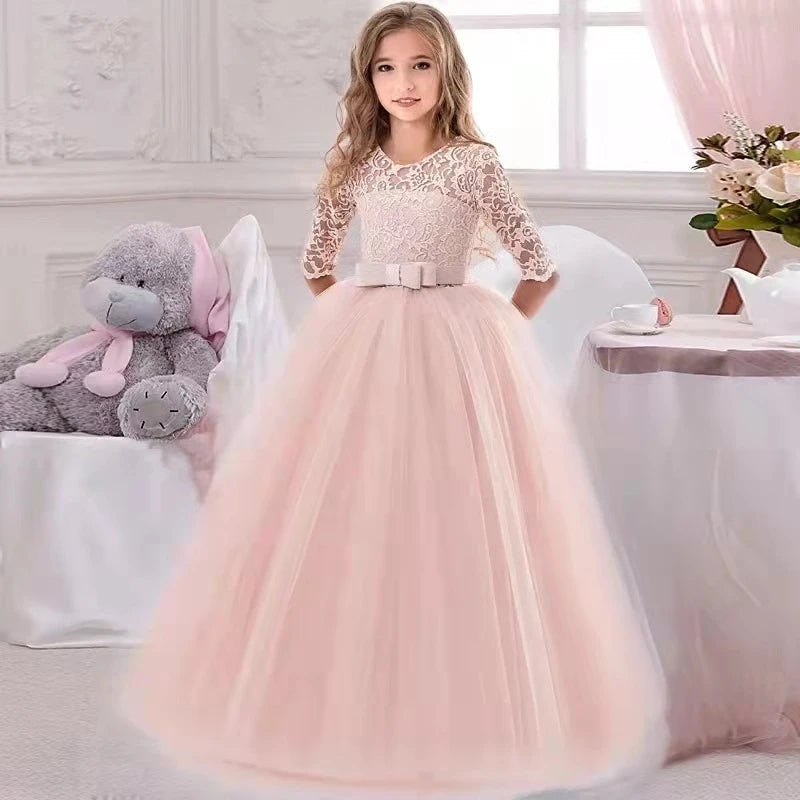 Baby Girl Princess Dress for Party Ball Gown Wedding White Dresses Kids Christmas Bridesmaid Costume Leedoar