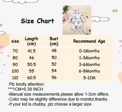 Baby Girl Romper Long Sleeve Cute Elephant Bodysuit+Headband Casual Bodysuit for Toddler Girl 0-18Months Clothes Leedoar