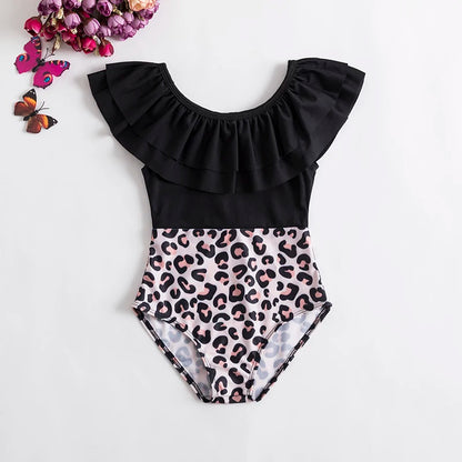 Baby Girls Swimwears Summer Bikini Set Sun Protection Kids Cute Floral Toddler Learn Swimming Suits One-Piece Sunbeach Swimsuit Leedoar