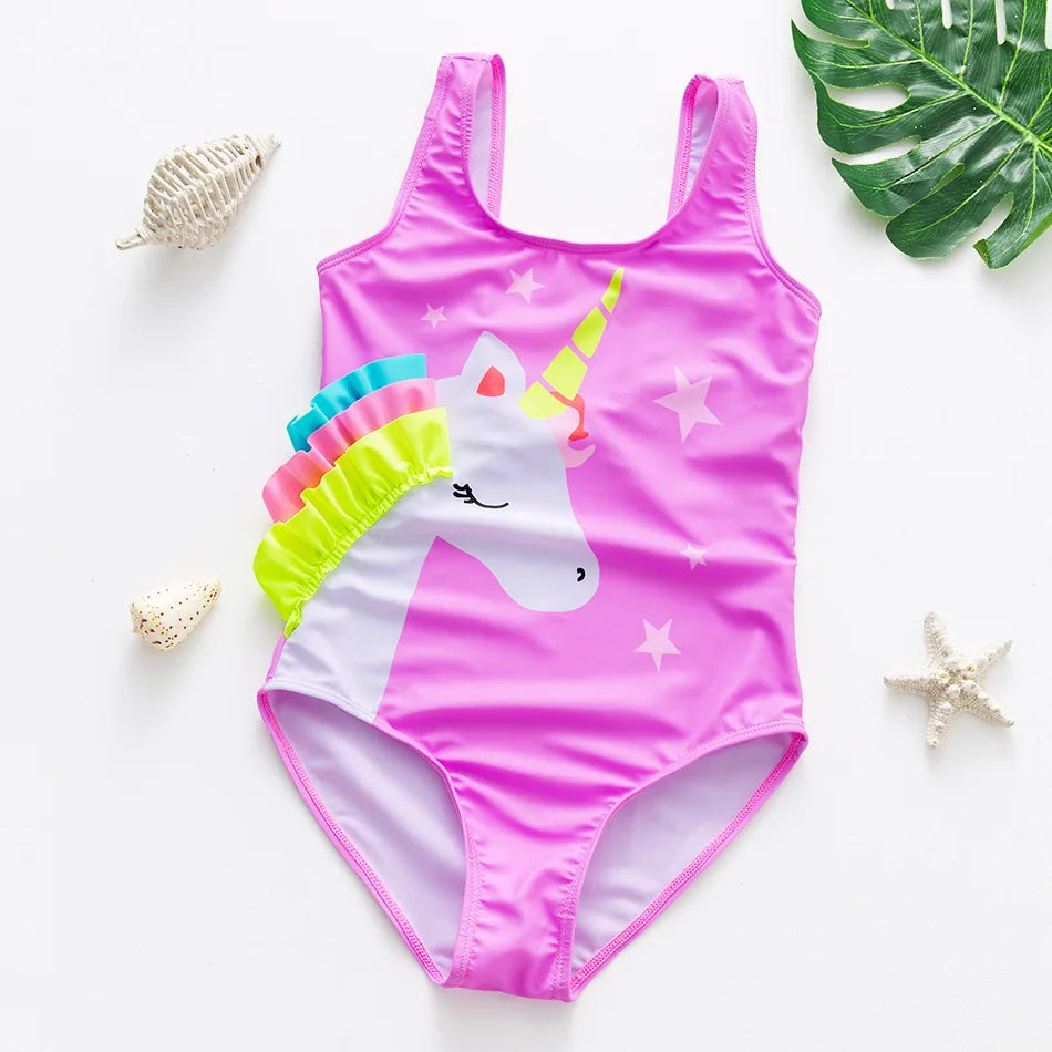 Baby Girls Swimwears Summer Bikini Set Sun Protection Kids Swimwear Swimsuit for Girl Teenager Kids Beachewear Leedoar