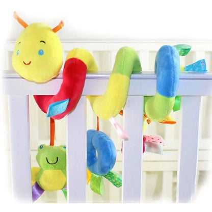 Baby Infant Bed Stroller Hanging Bell Rattle Plush，Baby color label bed wrapping cartoon multifunctional bed wrapping Leedoar